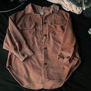 Oversized pink flannel, cisono outerwear, size small